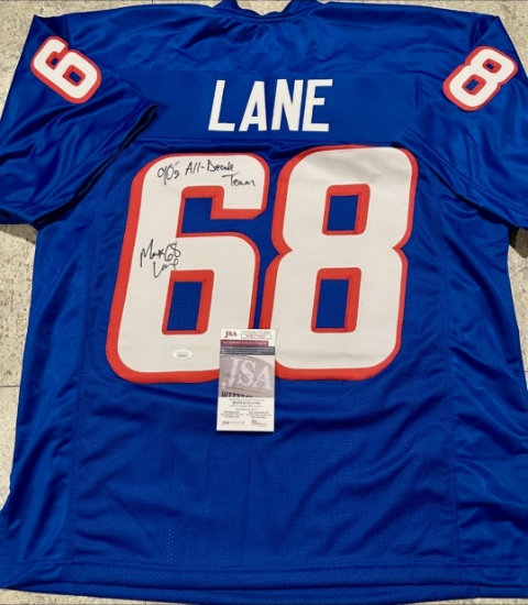 Max Lane New England Patriots Autographed & Insc Custom Football Jersey coa