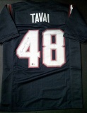 Jehlani Tavai New England Patriots Autographed Custom Football Jersey Holo