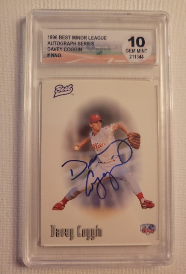 Davey Coggin Phillies 1996 Best Minor League Auto Series Graded Gem Mint 10