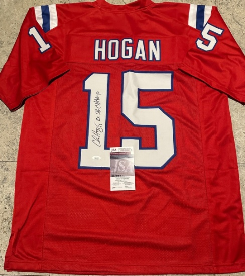 Chris Hogan New England Patriots Autographed & Insc Custom Football Jersey coa