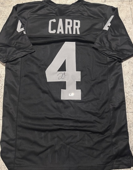 Derek Carr Las Vegas Raiders Autographed Custom Football Jersey coa