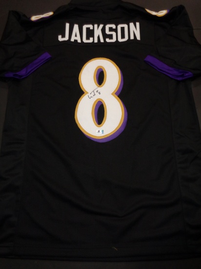 Lamar Jackson Baltimore Ravens Autographed Custom Football Jersey coa