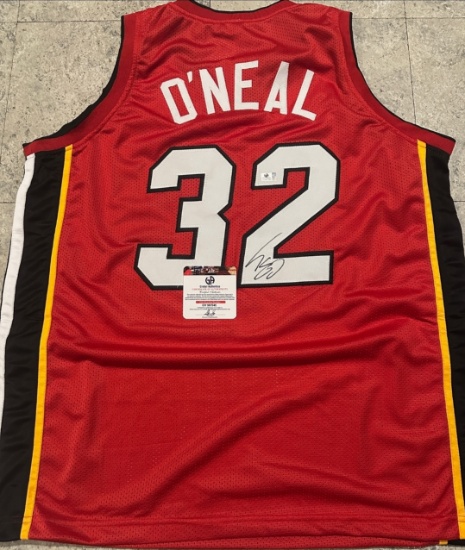 Shaquille O'Neal Miami Heat Autographed Custom Basketball Jersey coa
