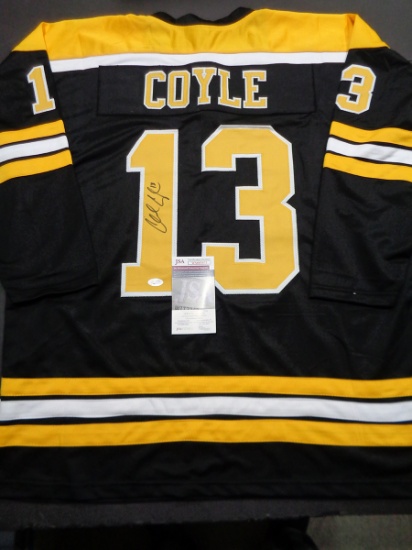 Charlie Coyle Boston Bruins Autographed Custom Hockey Jersey coa