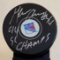 Glenn Anderson Edmonton Oilers Autographed & Inscribed Hockey Puck Hologram
