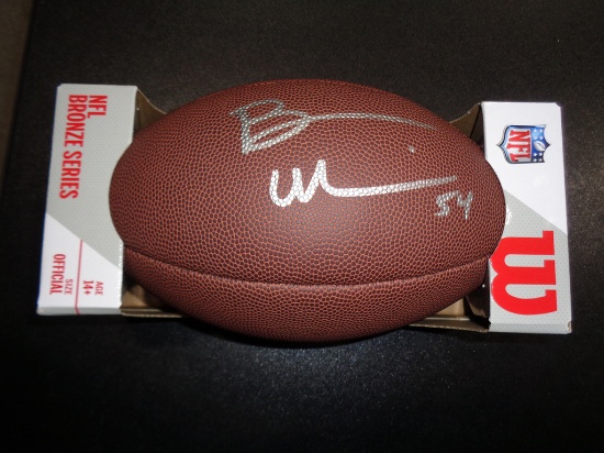 Brian Urlacher Chicago Bears Autographed Wilson Football coa