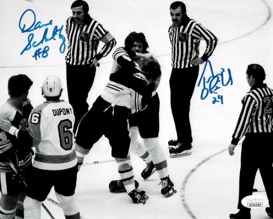 Terry O'Reilly & Dave Schultz Bruins & Flyers Autographed 8x10 Photo coa