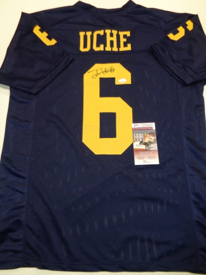 Josh Uche Michigan Wolverines Autographed Custom Football Style Jersey coa