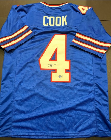 James Cook Buffalo Bills Autographed Custom Football Jersey Hologram