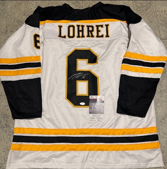 Mason Lohrei Boston Bruins Autographed Custom Hockey Jersey coa