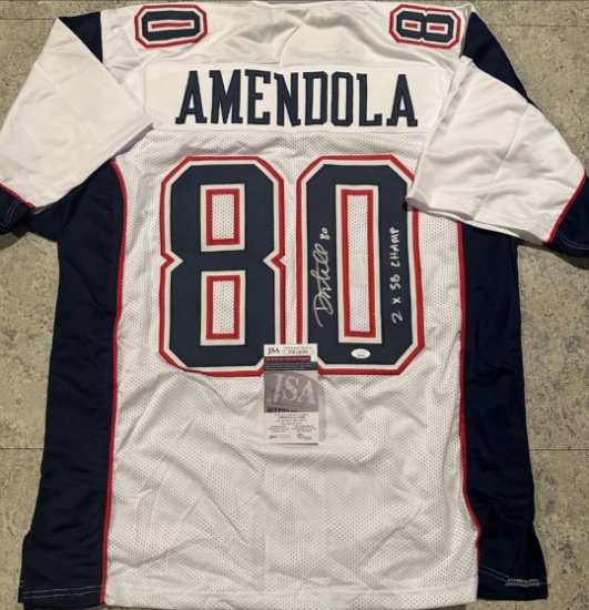 Danny Amendola New England Patriots Autographed & Insc Custom Football Jersey coa