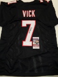 Michael Vick Atlanta Falcons Autographed Custom Football Jersey coa