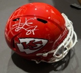 Travis Kelce Kansas City Chiefs Autographed Riddell Replica Full Size Helmet coa
