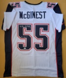 Willie McGinest New England Patriots Autographed Custom Football Jersey coa