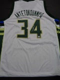 Giannis Antetokounmpo Milwaukee Bucks Custom Basketball Jersey coa