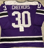 Gerry Cheevers Cleveland Crusaders Autographed & Ins Custom Hockey Jersey coa