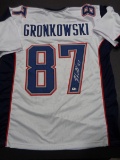 Rob Gronkowski New England Patriots Autographed Custom Football Jersey coa