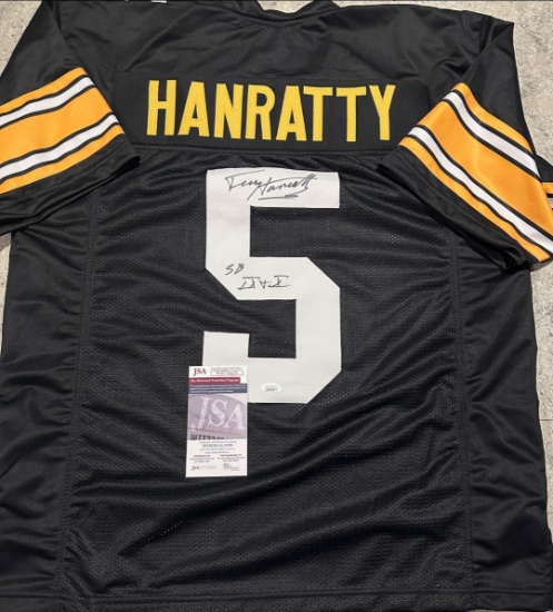 Terry Hanratty Pittsburgh Steelers Autographed & Insc Custom Football Jersey coa