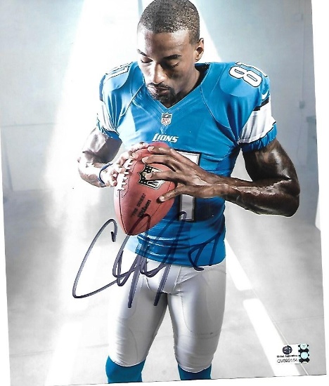 Calvin Johnson Detroit Lions Autographed 8x10 Photo coa