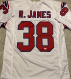Roland James New England Patriots Autographed & Insc Custom Football Jersey coa
