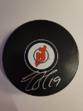 Travis Zajak New Jersey Devils Autographed Hockey Puck Hologram