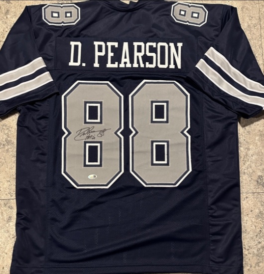Drew Pearson Dallas Cowboys Autographed Custom Football Jersey Beckett Hologram