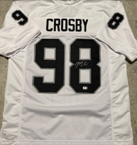 Maxx Crosby Las Vegas Raiders Autographed Custom Football Jersey coa