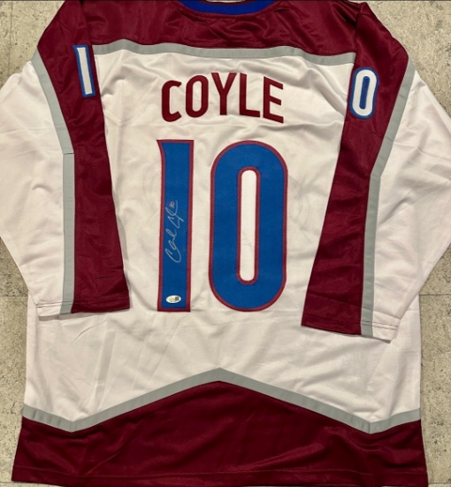 Charlie Coyle Colorado Avalanche Autographed Custom Hockey Jersey JSA Hologram