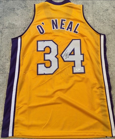 Shaquille O'Neal Los Angeles Lakers Autographed Custom Basketball Jersey coa