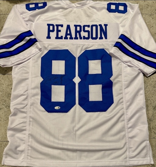 Drew Pearson Dallas Cowboys Autographed Custom Football Jersey Beckett Hologram
