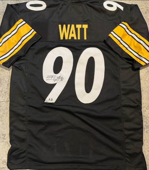 T.J. Watt Pittsburgh Steelers Autographed Custom Football Jersey coa