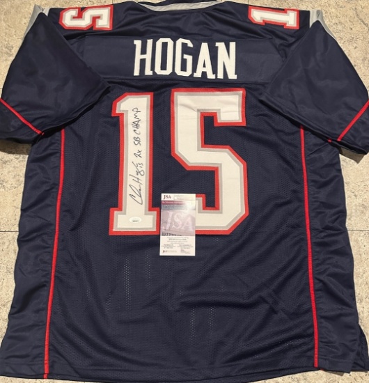Chris Hogan New England Patriots Autographed & Insc Custom Football Jersey JSA coa