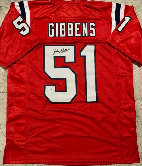Jack Gibbens New England Patriots Autographed Custom Jersey JSA Hologram