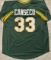 Jose Canseco Oakland A's Autographed Custom Green Baseball Jersey Beckett Hologram