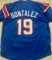 Juan Gonzalez Texas Rangers Autographed Custom Baseball Jersey coa