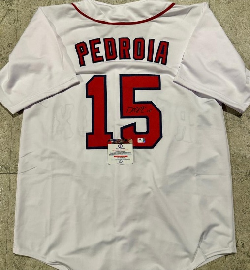 Dustin Pedroia Boston Red Sox Autographed Custom Baseball Jersey coa