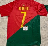 Cristiano Ronaldo Portugal Autographed 2022 Nike FIFA WORLD CUP Home Soccer Jersey coa