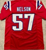 Steve Nelson New England Patriots Autographed Custom Football Jersey JSA Hologram