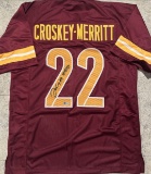 Jacory Croskey-Merritt Washington Commanders Autographed Custom Football Jersey Beckett Hologram