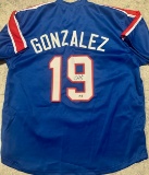 Juan Gonzalez Texas Rangers Autographed Custom Baseball Jersey coa