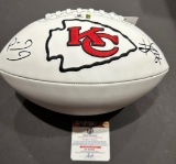 Patrick Mahomes & Travis Kelce Kansas City Chiefs Dual Autographed Football coa