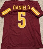 Jayden Daniels Washington Commanders Autographed Custom Football Jersey coa