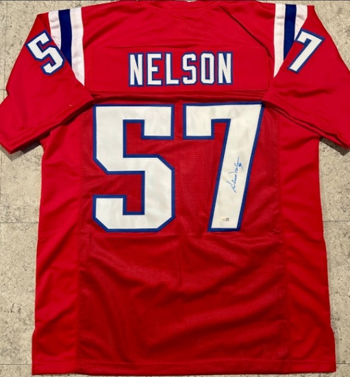 Steve Nelson New England Patriots Autographed Custom Football Jersey JSA Hologram