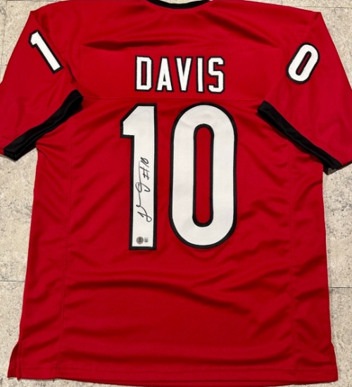 Thomas Davis Georgia Bulldogs Autographed Custom Football Jersey Beckett Hologram