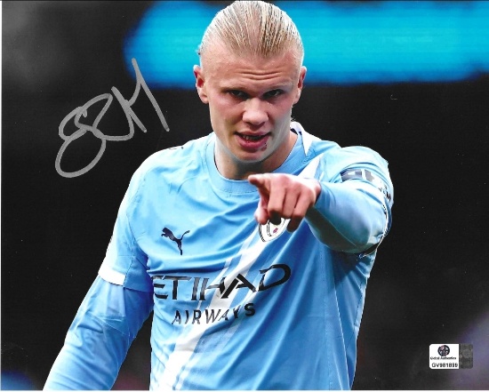Erling Haaland Manchester City Autographed 8x10 Photo coa