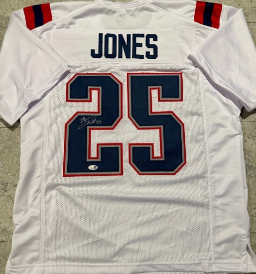 Marcus Jones New England Patriots Autographed Custom Football Jersey JSA Hologram
