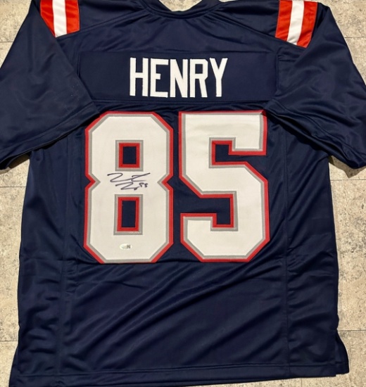 Hunter Henry New England Patriots Autographed Custom Football Jersey JSA Hologram