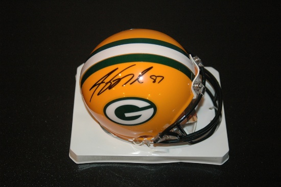 Jordy Nelson Green Bay Packers Autographed Riddell Mini Helmet coa