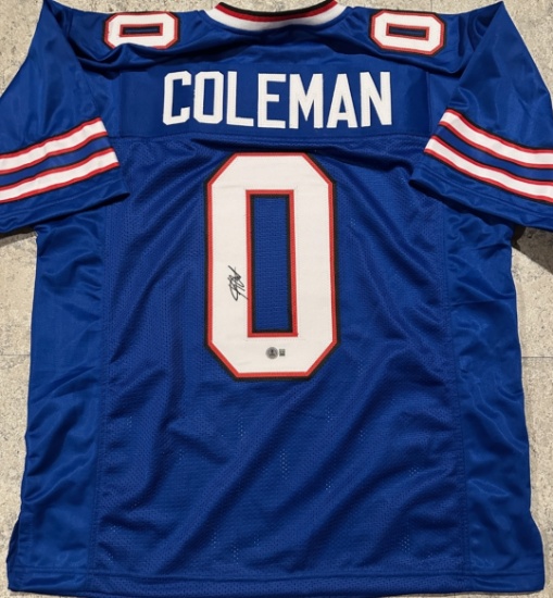 Keon Coleman Buffalo Bills Autographed Custom Football Jersey Beckett Hologram