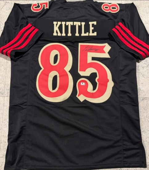 George Kittle San Francisco 49ers Autographed Custom Rivalry Football Jersey coa
